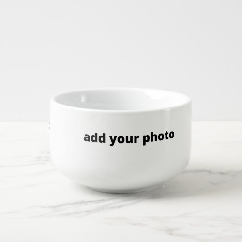 SIMPLE MINIMAL add your photo custom Soup Mug