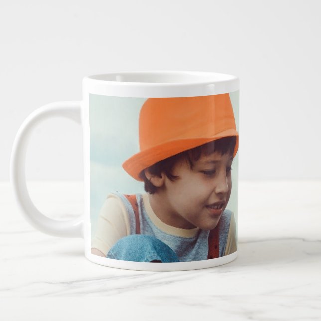 SIMPLE MINIMAL add your photo name text christmas  Giant Coffee Mug (Left)