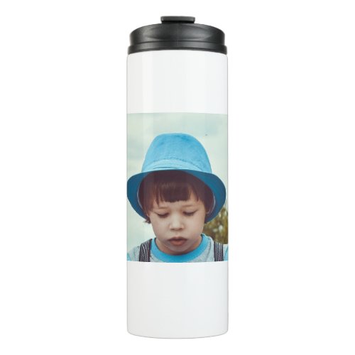 SIMPLE MINIMAL add your photo name text christmas  Thermal Tumbler