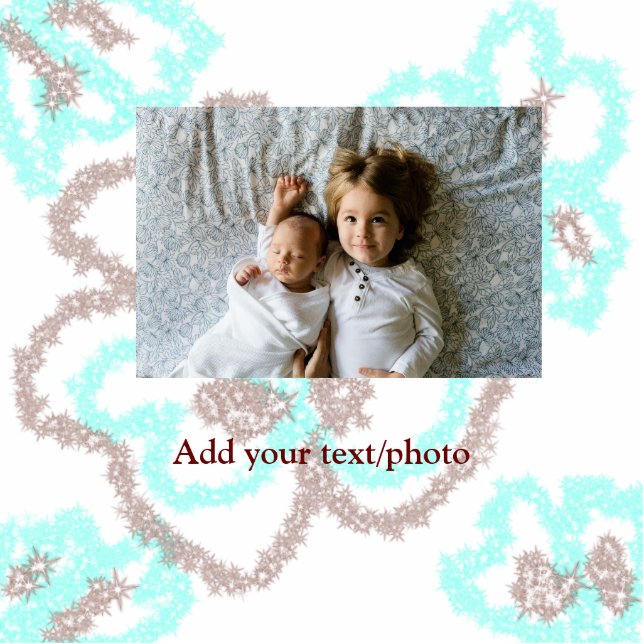 simple minimal ADD YOUR PHOTO TEXT blue glitter Th Cutout (Front)