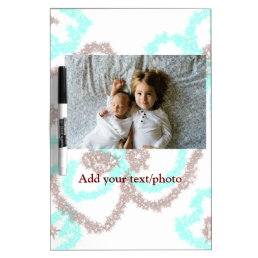 simple minimal ADD YOUR PHOTO TEXT blue glitter Th Dry Erase Board
