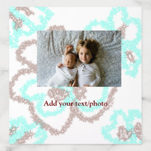 simple minimal ADD YOUR PHOTO TEXT blue glitter Th Envelope Liner