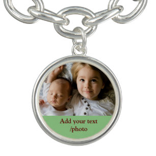simple minimal ADD YOUR PHOTO TEXT CHRISTMAS Bracelet