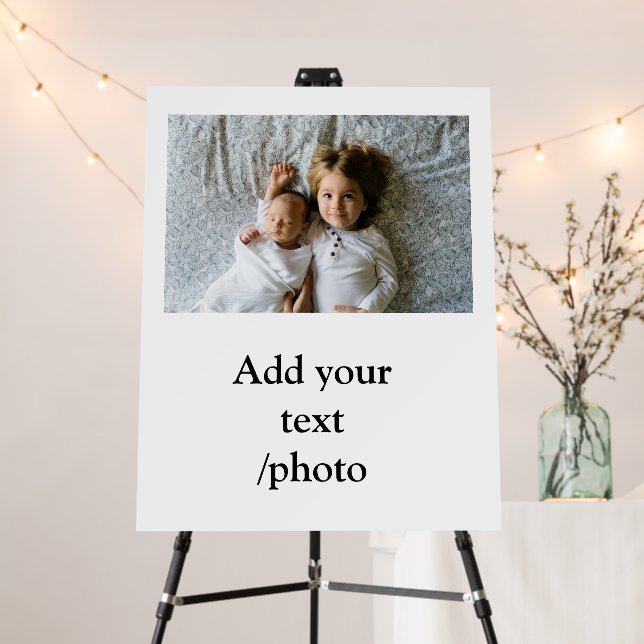 simple minimal ADD YOUR PHOTO TEXT CHRISTMAS  Foam Foam Board (In Situ (Stand))