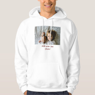 simple minimal ADD YOUR PHOTO TEXT CHRISTMAS Ho Hoodie