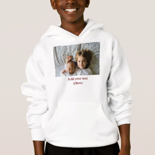 simple minimal ADD YOUR PHOTO TEXT CHRISTMAS Ho Hoodie