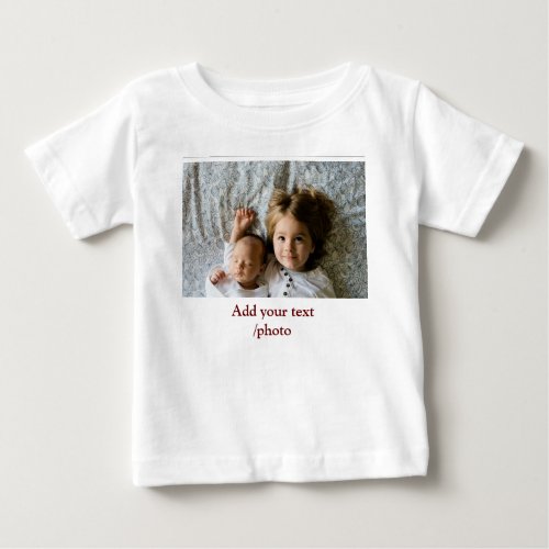 simple minimal ADD YOUR PHOTO TEXT CHRISTMAS     T Baby T_Shirt