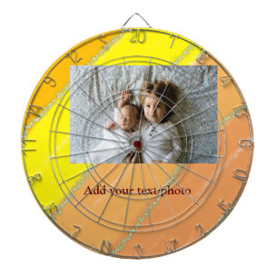 simple minimal ADD YOUR PHOTO TEXT CHRISTMAS yello Dart Board