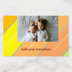simple minimal ADD YOUR PHOTO TEXT CHRISTMAS yello Envelope Liner