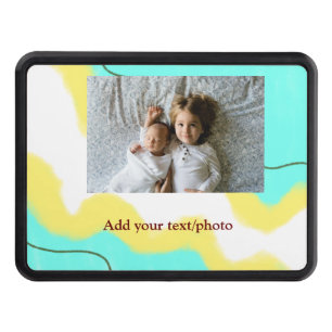 simple minimal ADD YOUR PHOTO TEXT CHRISTMAS yello Hitch Cover