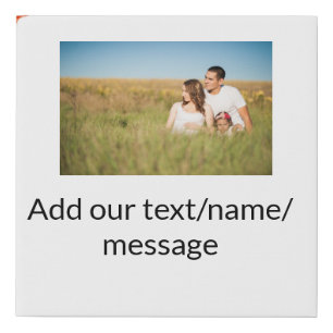 Simple minimal add your photo text glitter sparkle faux canvas print