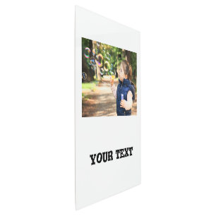 Simple minimal add your photo text glitter sparkle metal print
