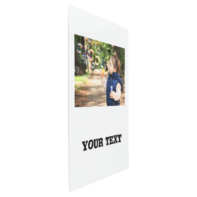 Simple minimal add your photo text glitter sparkle metal print (3/4)