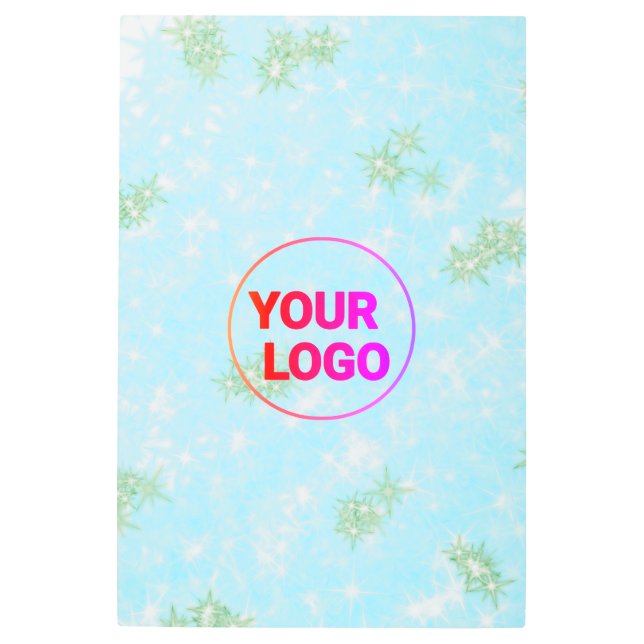 Simple minimal add your photo text glitter sparkle metal print (Front)