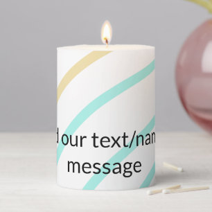 Simple minimal add your photo text glitter sparkle pillar candle