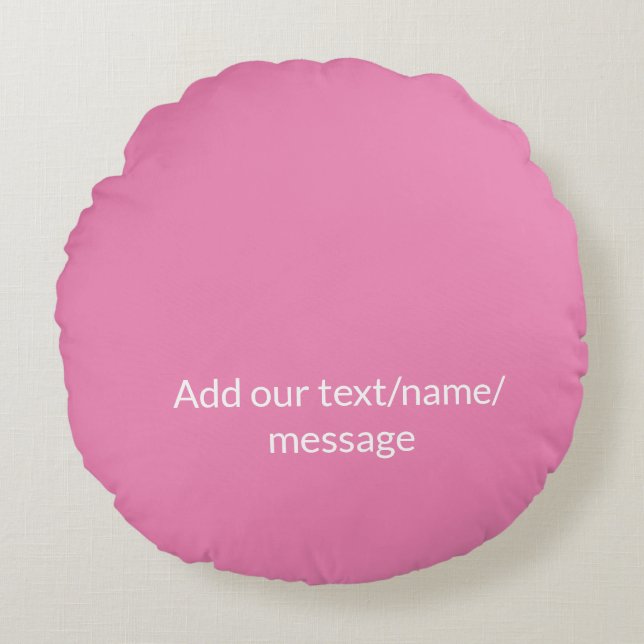 Simple minimal add your photo text glitter sparkle round pillow (Front)