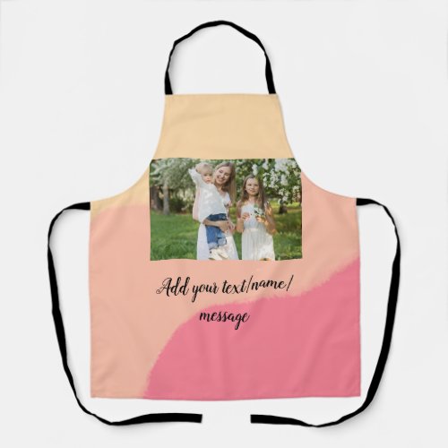 simple minimal add your photo watercolor art throw apron