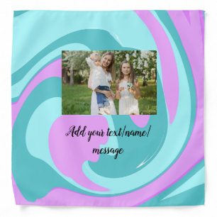 simple minimal add your photo watercolor art throw bandana