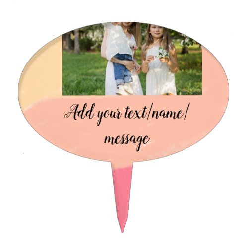 simple minimal add your photo watercolor art throw cake topper