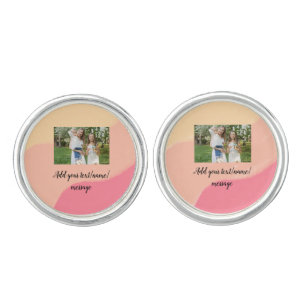 simple minimal add your photo watercolor art throw cufflinks