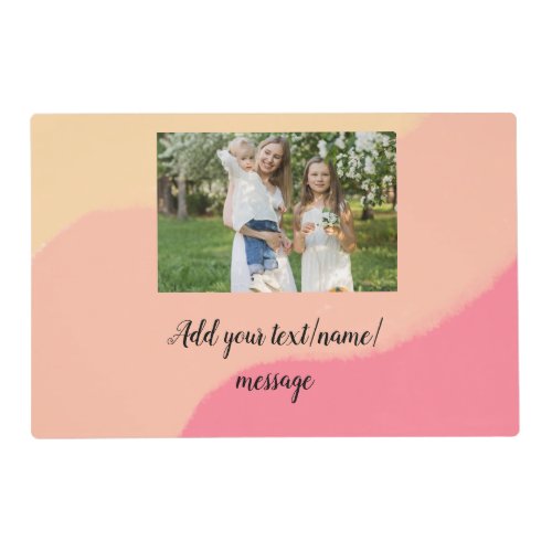 simple minimal add your photo watercolor art throw placemat