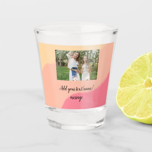 simple minimal add your photo watercolor art throw shot glass