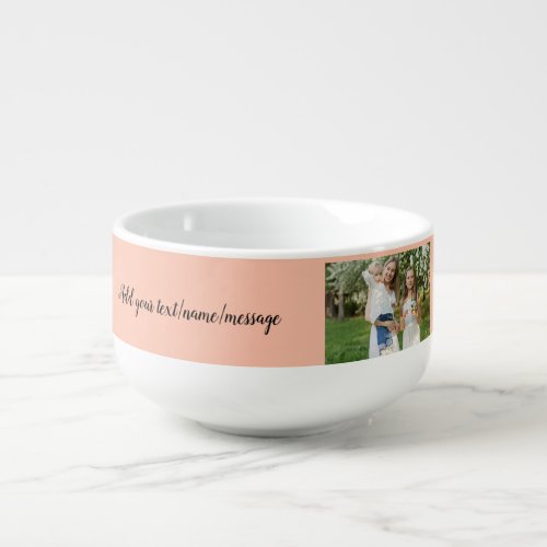 simple minimal add your photo watercolor art throw soup mug