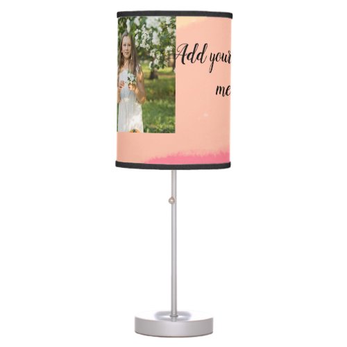 simple minimal add your photo watercolor art throw table lamp