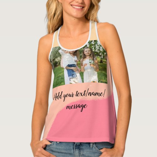 simple minimal add your photo watercolor art throw tank top