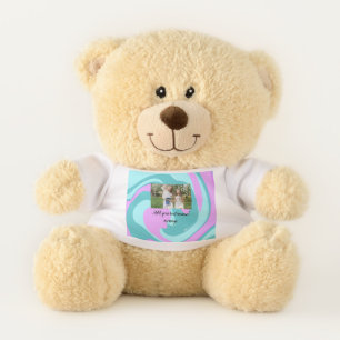 simple minimal add your photo watercolor art throw teddy bear