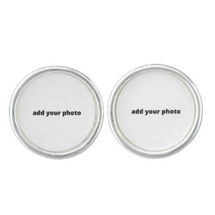 simple minimal add your photo wedding favor cufflinks