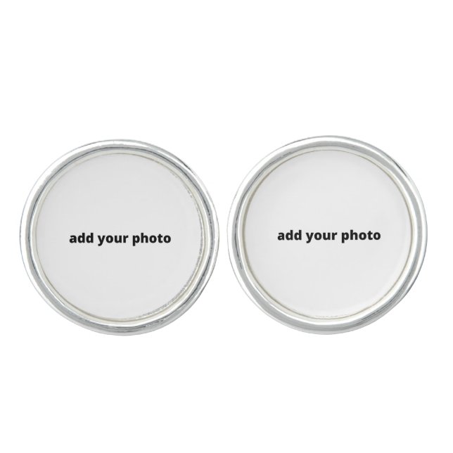 simple minimal add your photo wedding favor cufflinks (Front)