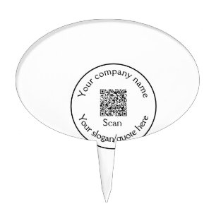 simple minimal add your Q R code scan add name Cake Topper