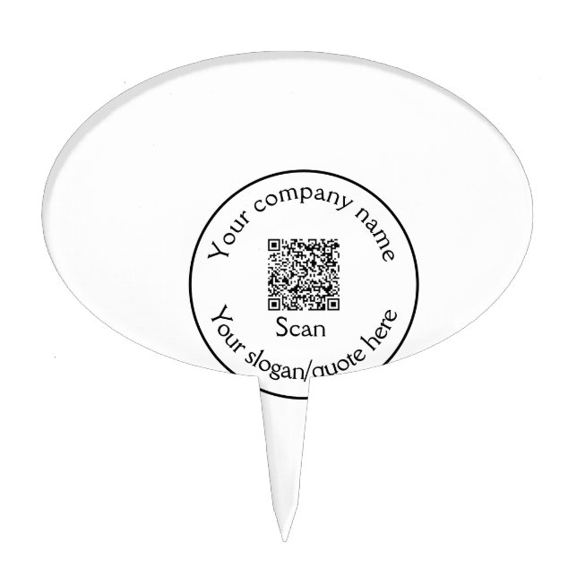 simple minimal add your Q R code scan add name Cake Topper (Front)