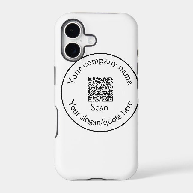 simple minimal add your Q R code scan add name Iphone Case (Back)
