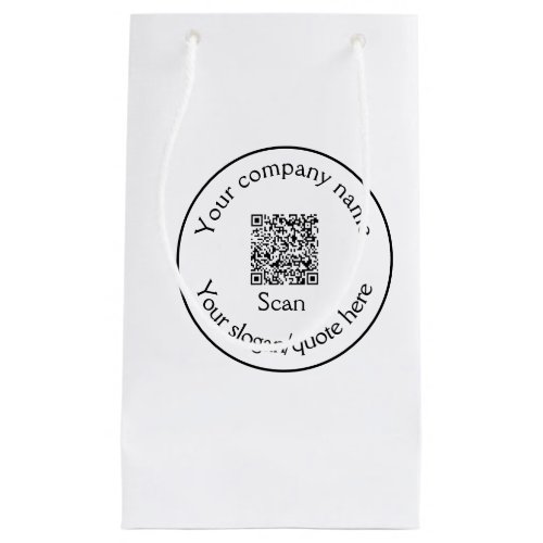 simple minimal add your Q R code scan add name Small Gift Bag
