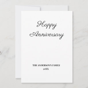 simple minimal add your text anniversary card
