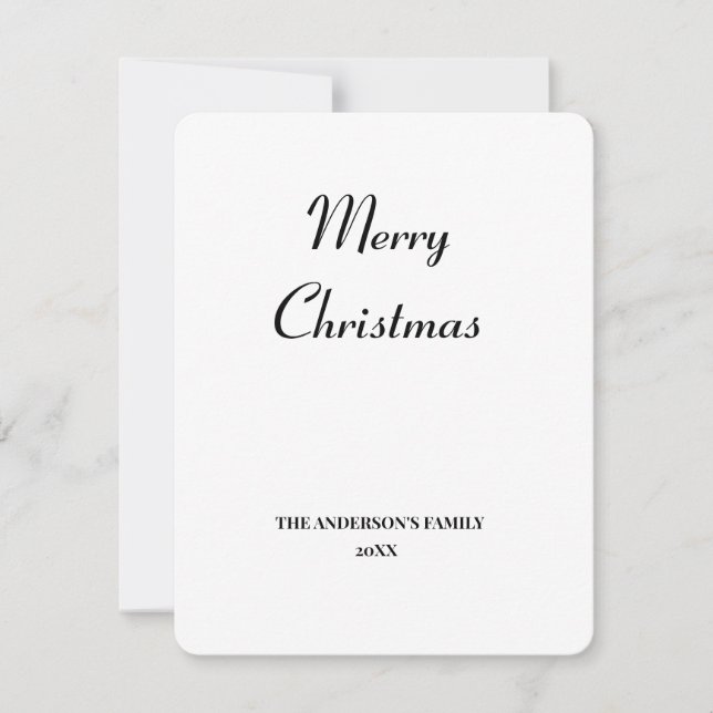 simple minimal add your text christmas personalize note card (Front)