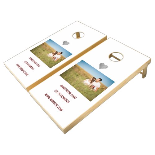 simple minimal add your text monogram name  cornho cornhole set