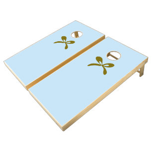 simple minimal add your text monogram name cornho cornhole set