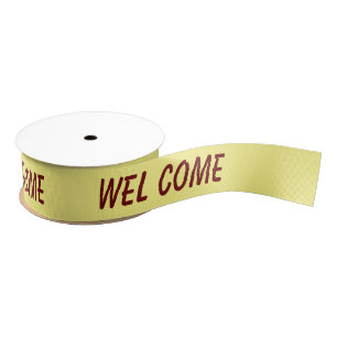 simple minimal add your text monogram name   satin grosgrain ribbon