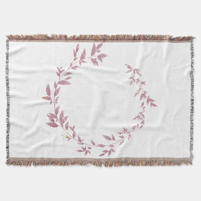 simple minimal add your text monogram name throw b blanket (Front)