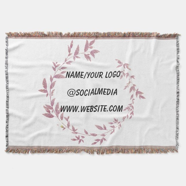 simple minimal add your text monogram name throw b blanket (Front)