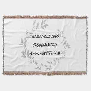simple minimal add your text monogram name throw blanket