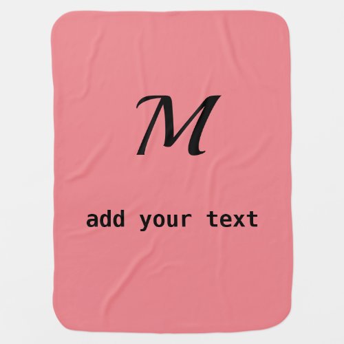 simple minimal add your text monogram photo  baby blanket