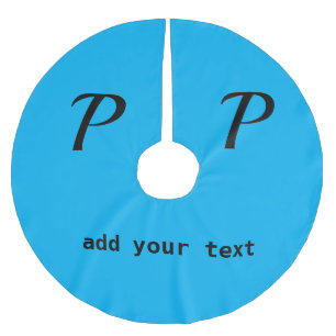 simple minimal add your text monogram photo brus brushed polyester tree skirt