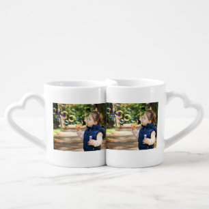 simple minimal add your text monogram photo cof coffee mug set