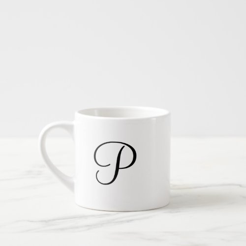 simple minimal add your text monogram photo    cof espresso cup