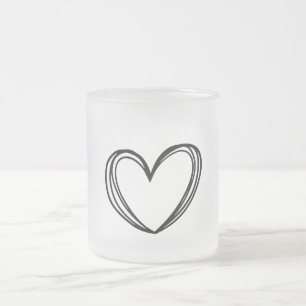 simple minimal add your text monogram photo cof frosted glass coffee mug
