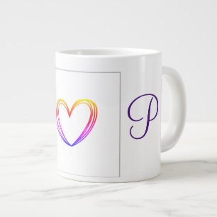 simple minimal add your text monogram photo    cof giant coffee mug